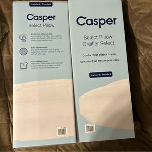 TWO Casper Select Oreiller Pillows Standard size Machine Washable  BRAND  NEW